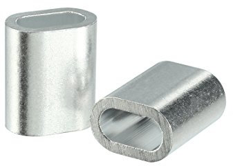 sourcing map Chaînes câble métallique ovale en aluminium Clips Manchons Boucles sertissage 15pcs