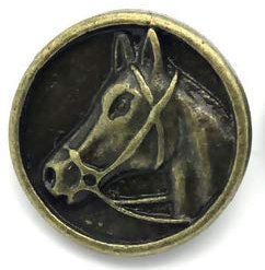 10 Metallknöpfe Ösenknöpfe 15mm Antik Bronze antikbronze Motiv Tier Pferd zum Aufnähen Annähen basteln scrapbooking Jackenknöpfe Mantelknöpfe