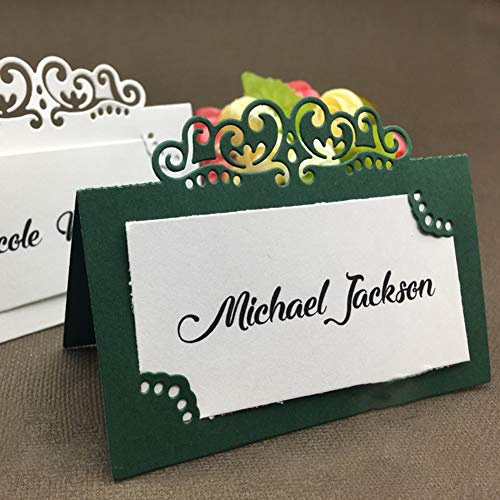 cA0boluoC Stanzschablonen, Kartenschlitz, Namenshalter, Tischdekoration, Stanzform für Bastelarbeiten, Scrapbooking, Kartenherstellung, Album, Geschenkbox, Dekoration, Prägeschablone, Metall, Silber