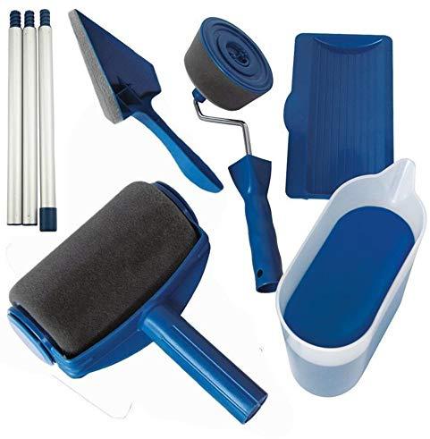Paint Roller Brush Kit Painting Handle Tool, Paint Brushes for Walls, Multifunctional Seamless Paint Runner Set, Paint Roller Applicator for Painting Walls and Ceilings for Home Office Room