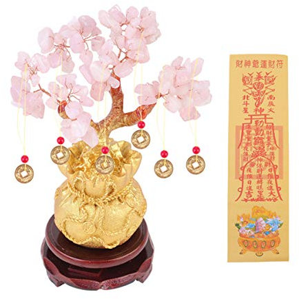 BESPORTBLE Kristall Geldbaum Bonsai Feng Shui Baum Edelstein Glücksbaum Glücksbringer Zuhause Wohnzimmer Tischdekoration Schreibtisch Büro Dekoration Ornamente Chinesische Neujahr Deko Objekt