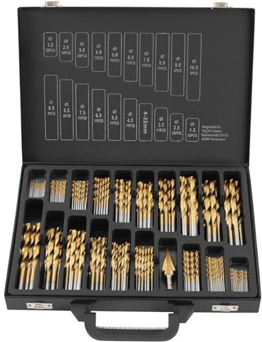 TECPO HSS Titan Spiralbohrer Satz mit Stufenbohrer 231-teilig Bohrer Set 1-10 mm