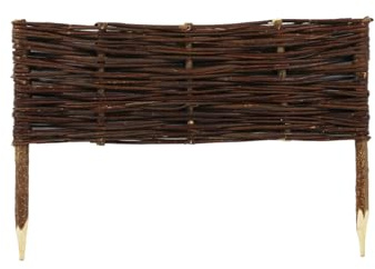 Beetbegrenzaung – Beeteinfassung Größe 60 x 20 cm 10 Stück – Weidenzaun – Weide Beetzaun zum Einschlagen in den Boden – Palisade zur Abtrennung von Blumenbeetwegen und Gartenbeeten