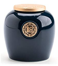 Japanese-style Ceramic Tea Caddy Vintage Storage Jars Canister Traditional Sealed Jar for Home Kitchen Dining Decoration - Royal Blue