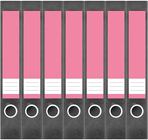 Etiketten für Ordner | Rosa 4 | 7 Aufkleber für schmale Ordnerrücken | Selbstklebende Design Ordneretiketten Rückenschilder