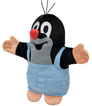 Handpuppe Tierhandpuppen 27 cm Original Der Kleine Maulwurf, mit Blau Hose, Tierfigur theatrepuppe Handspielpuppe für Kinder Jungen Mädchen Plüsh