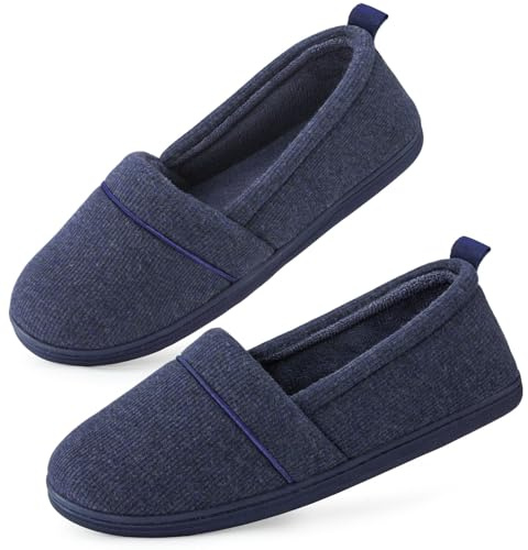EverFoams Women's Knit LightWeight Slippers Memory Foam House Shoes | Soft,comfy,breathable,anti-slip,gifts,machine-washable