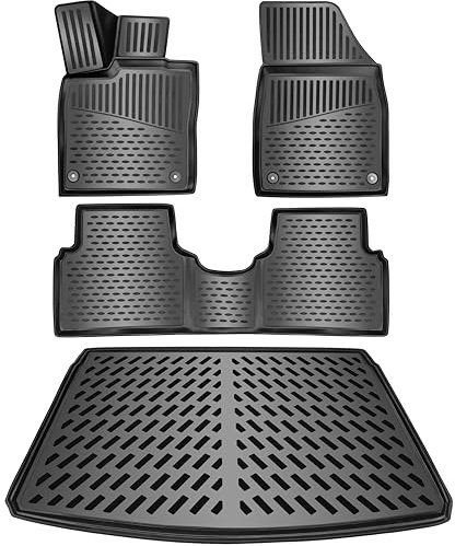 ELMASLINE 3D Gummimatten & Kofferraumwanne Set für Ford Focus Kombi (Turnier) 2018-2026 | Zubehör Fußmatten & Kofferraummatte