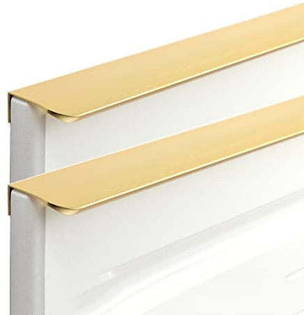2 Stück Unsichtbarer Möbelgriff Gold Schrankgriffe Versteckt SchubladenKnöpfe Türgriff unsichtbar Hinterschraubgriff für Schlafzimmer Küche Kleiderschrank Profilgriff (Länge 1000mm)