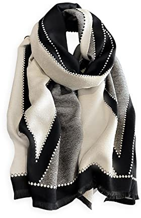LumiSyne Invernale Sciarpa Scialle In Cashmere Per Donna Uomo Moda Motivi Geometriche Pashmina Sciarpe Con Nappa Stile Di Coppia Lungo Sciarpa Cashmere Morbida Calda Wrap Stole