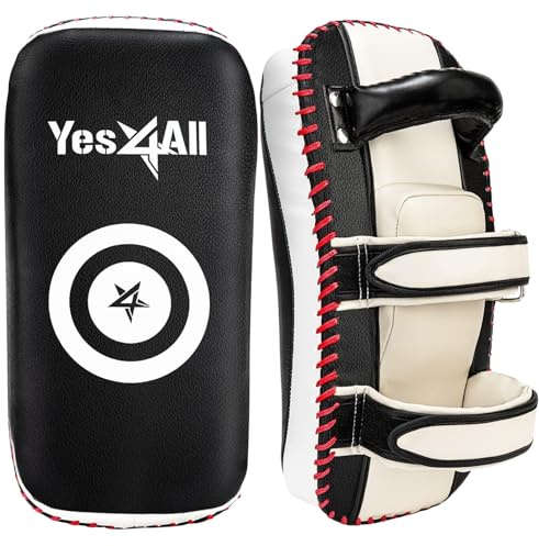Yes4All Thick Boxing Strike Curved Thai Pad MMA Strike Kick Shield, Coaching Padding for Sparring for Kickboxing & Self Defense - Sold in Pairs