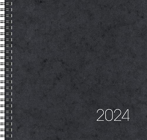 BRUNNEN Wochenkalender Modell 766 2024 2 Seiten = 1 Woche Blattgröße 21 x 20,5 cm schwarz