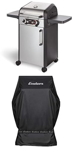 Enders eFlow Pro 2 Turbo, silber/schwarz & Gasgrill Abdeckhaube für Gasgrills: BROOKLYN NEXT 2 + 3 Brenner (ab 2019), hochwertiges Polyestergewebe (300D), UV-beständig und wasserdicht