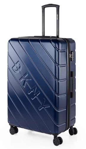 DKNY - Maletas Grandes De Viaje Rígidas Ligeras con 4 Doble Rueda 360° Candado de Combinacion TSA Maleta Grande 23 Kilos Alta Resistencia Extensible Maleta XL Duradera, Marino