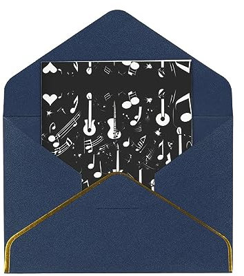 SSIMOO Exquisite Weihnachtskarten mit Musik-Symbolen aus Papier, luxuriöse Grußkarten für Feiertage und Geburtstage