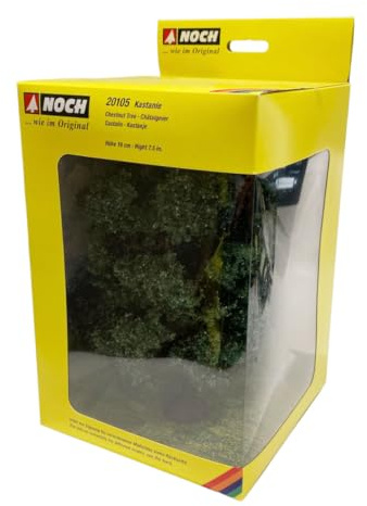 NOCH® Kastanie, detailgetreuer Modellbaum, 19 cm hoch mit grünen Blättern für Modelleisenbahn, Modellbau und Dioramen sowie zum Basteln, Dekorieren und DIY