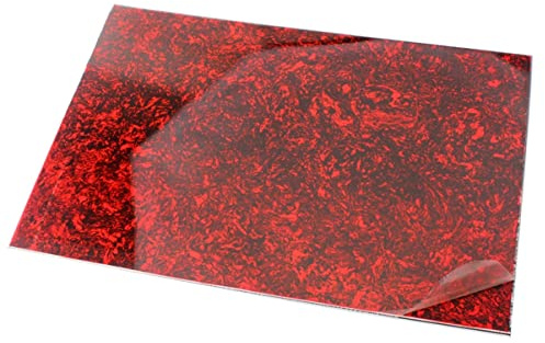 Rohling für Schlagbrett aus Acryl Pvc 44x29cm Rot Xd14 | 3-lagig, mit Schutzfolie, Formstabil und Hitzebeständig, für Akustikgitarre und Bass
