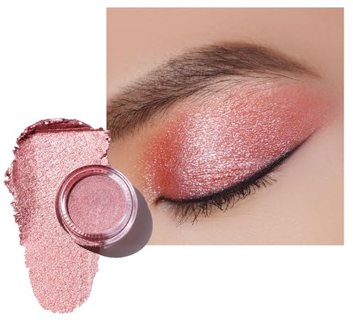 Oulac Glitter Eyeshadow Metallic Finish - High Impact Pink Eyeshadow with Waterproof Formula | Up to 12 Hours Wear | Creates Eye-Catching Eye Make-up, Vegan, 06g, (18) Pink Energy
