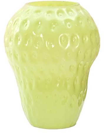 LKPOMI Vase à Fraises en Verre Coloré, Vase à Fleurs en Forme de Fruit, pour Plantes Hydroponiques, Conteneurs, Arrangement Floral pour Salon, Chambre à Coucher, Décoration de la Maison(Petit Vert)