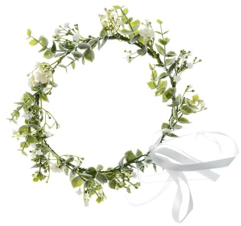 SMYJDMM Blumenkrone, Braut Kopfstück, Greenery Krone Haarreif Künstliche Blumen Krone Getrocknete Blumenkranz Blumen Krone Haarreif Blumen Blumen für Hochzeit Zeremonie Party Festival