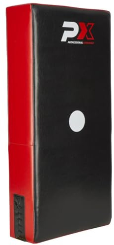 TEKKA BUDO Schlagpolster Strike - Mit 4 Griffen - 75 x 35 x 15 cm - Kunstleder rot-schwarz - Robuste leichte Pratze