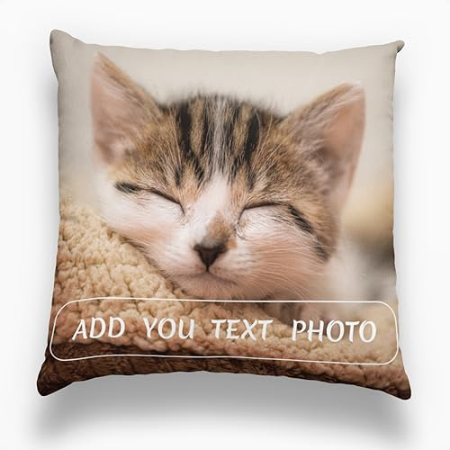 Yacheng Kissen Personalisiert, Kissen Selber Gestalten Doppelseitig Bedrucken,Abnehmbarem Und Waschbaren Schlafkissen Für Haus/Hotel/Foto Geschenkideen (1 Foto, 50 x 50 cm)