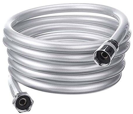 Premium Stainless Steel Hose, Brauseschlauch 1/2'' PVC Glatter Hochdruck-Flexibler Schlauch for Dusche Explosionsgeschützter langer Schlauch for Badewanne Handbrause, 3 Meter (Color : 3 Meter)