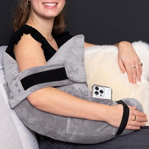 MOYOAMA Cuscino postoperatorio con tasca, manicotto rotatore per dormire, dopo l'intervento chirurgico alla spalla, cuscino per dormire con manicotto rotatore, accessori ricreativi