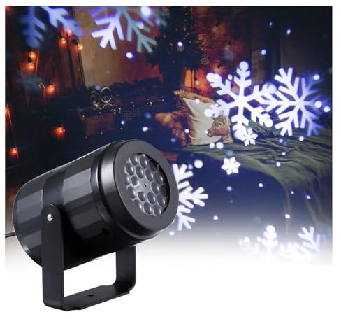 MEIVIYA Proyector de Navidad al Aire Libre, Proyector de Copos de Nieve, luz Led móvil, lámpara de Paisaje, decoración de Navidad, decoración de Escenario de Navidad LED for Exteriores(1PCS)
