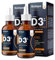 Vitamin D3 + K2 Liquid Drops - Vegan - High Strength 2000iu D3 + 25mcg K2-2 Month Supply - 120 Servings - 9,000mcg 60ml Dropper Bottle - Sublingual Fast Absorption - Made in UK by Balance (2X Pack)