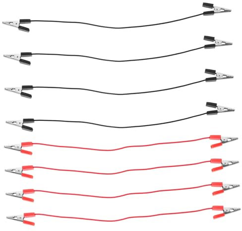 BELLIFFY 8stücke Krokodilklemmen Mit Drähten Für Schaltkreise Isolierter Kupferdraht Als Verbindungsdrähte Elektrokabel Für Elektrizitätsdemonstration Und Physiklaborausrüstung