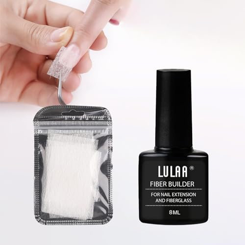 Nail Repair Kit With 10 PCS Fibre Nail Extensions & 8ml Nail Glue for Broken Natural Nails, Extension Kit, Repair Gel, Requires UV Lamp Curing