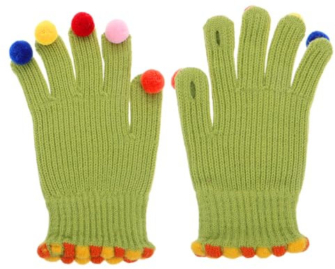 Healvian 1 Paar Bunte Pelzballhandschuhe Handschuhe Winterhandschuhe Winterhandschuhe Herren Fingerlose Handschuhe Für Frauen Strickhandschuhe Für Damen Fingerhandschuhe Fäustlinge Acryl