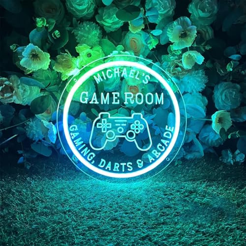 DAKABUKA Benutzerdefiniertes Spiel-Neonschild, personalisierte LED-Neonlichter für Geschenke für Teenager, Kinder, Jungen, dimmbare, individuelle Leuchtschilder für Schlafzimmer, Wanddekoration