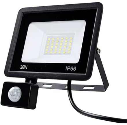 TQQEPOOL Proiettore A LED da 10W con Sensore Crepuscolare, IP66, Impermeabile, Illuminazione for Segnaletica, Cartelloni Pubblicitari, Area di Carico, qualità Commerciale(20W,White Light)