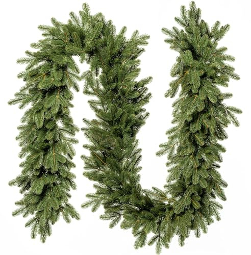 FAIRYTREES Weihnachtsgirlande grün 2 m aus 100% Spritzguss | Üppige Tannengirlande künstlich wie echt für Fensterbank, Kommode, TV-Schrank | Dichte Zweige, Klassische Weihnachtsdeko, natürlicher Look