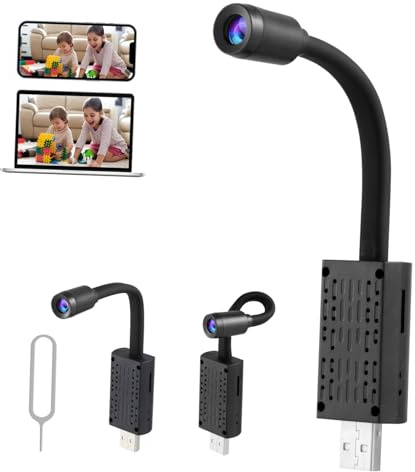 Didiseaon Telecamera di Sicurezza Wireless per Casa con Visione Notturna Rilevazione Movimento e Monitoraggio Remoto Mini Camera USB per Interni e Viaggi