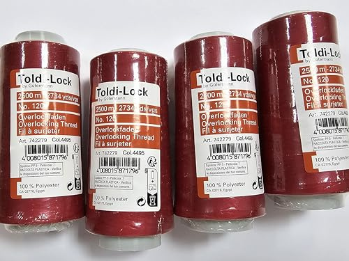 Overlock Gütermann Toldi No. 120, 2.500m 4 Konen 4495 granatrot