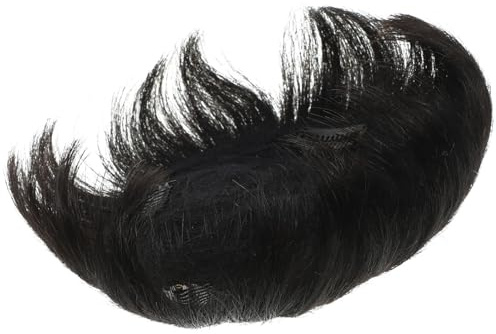 Hemobllo Prótesis Capilar Hombre con Clip Extensión de Cabello Humano para Cubrir Calvicie Peluquín Natural y Brillante para Uso Diario y Eventos