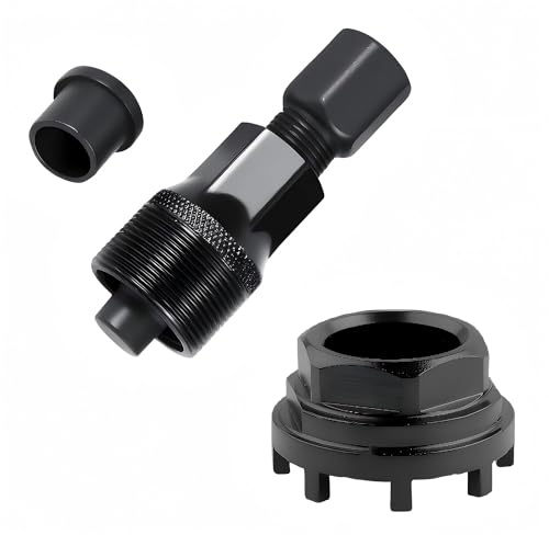 vnosaa Kurbelabzieher Fahrrad, 8-Klauen 42mm Fahrrad Lockring Tool Set, Einteiliger Innenlagerschlüssel aus Karbonstahl, Robustes Fahrradwerkzeug für Tretlager & Kurbel
