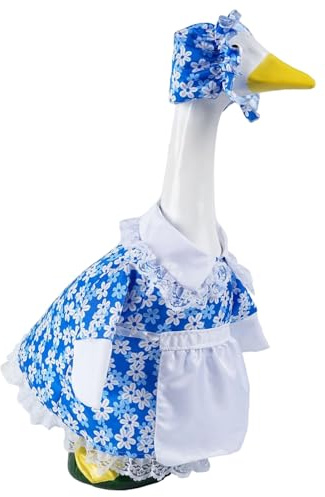 Genérico Trajes para Ganso de Porche - Vestido Estacional de 58 Cm con Sombrero Primaveral - Ropa Ganso Césped | Para Bodas Cumpleaños Fiestas de Acción de Gracias y Decoración