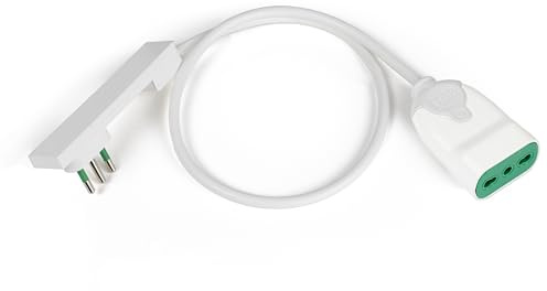 FANTON Prolunga Elettrica 1 m con Spina Italiana 10A Clock, Presa Bipasso 16A – Protezione Termica con Riarmo Manuale