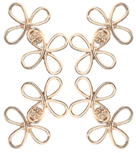 PRETYZOOM Botones Metálicos para Coser de Estilo Chino 4 Pares, Cierres Decorativos Vintage para Chal, Hebillas de Chal de Metal Dorado para Ropa Tradicional Hanfu y Cheongsam