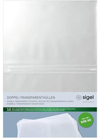 SIGEL SM181 Fundas dobles transparentes, para A5, 10 unds.