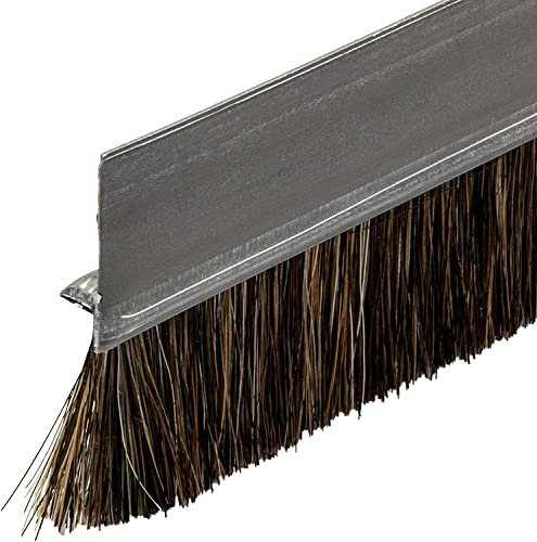 Gedotec Anti-courant d'air pour Portes | Longueur: 1,25 m | 1 pce - Joint-Brosse | Joints de sol à visser avec garniture en crin de cheval | Comme protection contre le froid et les insecte