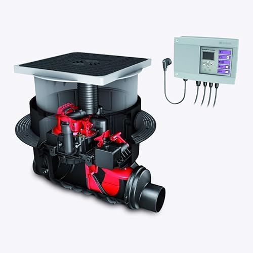 KESSEL 24150S - Rückstaupumpanlage Pumpfix F Komfort DN 150 für Bodenplatte - Schwarze Abdeckung