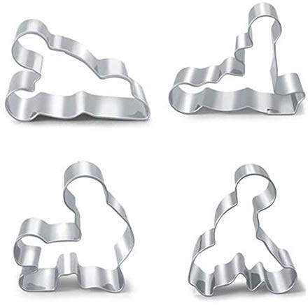 Qcool Plätzchen Ausstecher Kreative Ausstechformen Fondant Scherblock Kuchen Biskuit Gebäck Backform 4er-Set