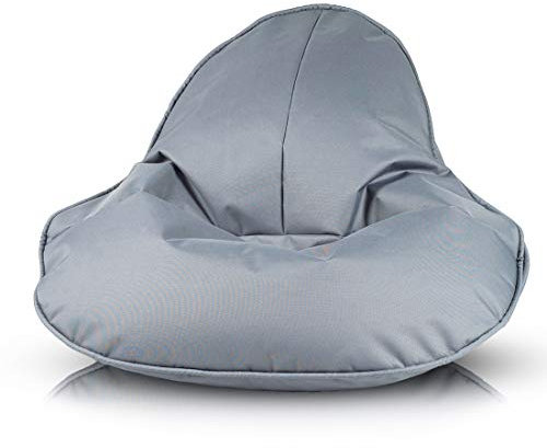 Ecopuf Frog - Sitzsack Kinder, Sessel Hocker Bean Bag, Liegestuhl für Innen und Außen, Puf Sitz Erwachsene aus Polyester, mit Fleckenschutz, Witterungsbeständig, 120x80cm - Grau Nc16