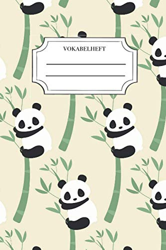 Panda Vokabelheft, 3 Spalten, 60 Seiten, A5 ( 6x9 Zoll ): Vokabelheft mit Vokabelheft mit 3 Spalten, 60 Seiten, A5 ( 6x9 Zoll )