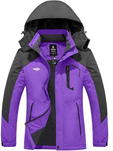 Wantdo Chaqueta de Esquí Montaña Resistente al Agua para Mujer Púrpura S